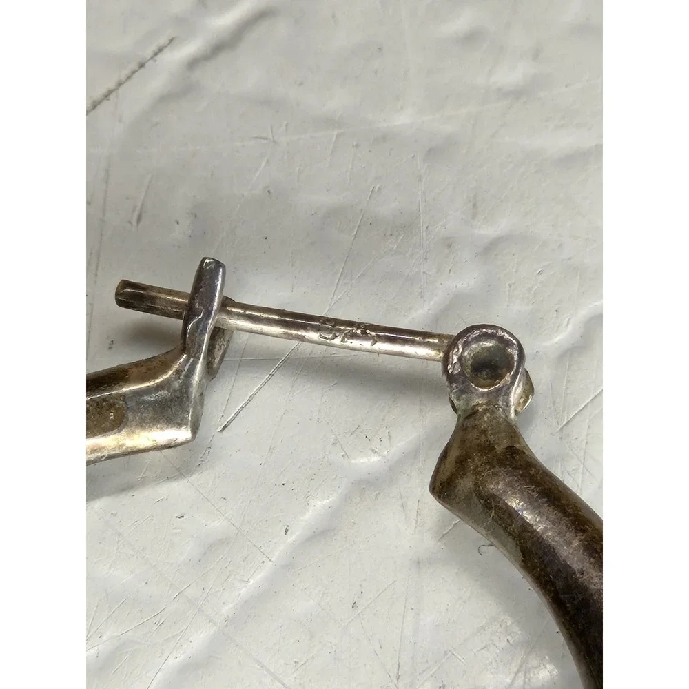 Vintage Sterling Silver Kissing Ram Hoop Earrings 925 Zodiac Aries